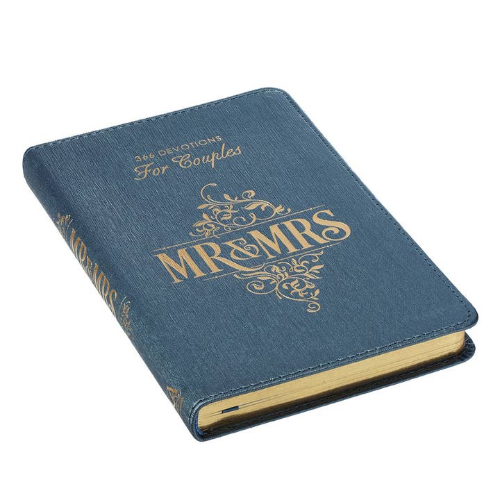 Christian Art Gifts - Wholesale Book - Adult - Devotional for Mr. & Mrs. Blue Faux Leather