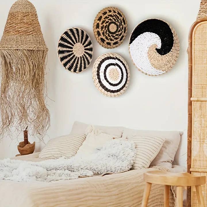 Kiyo Home - Wholesale Wall Accent - Boho Decorative Woven Wall Baskets2