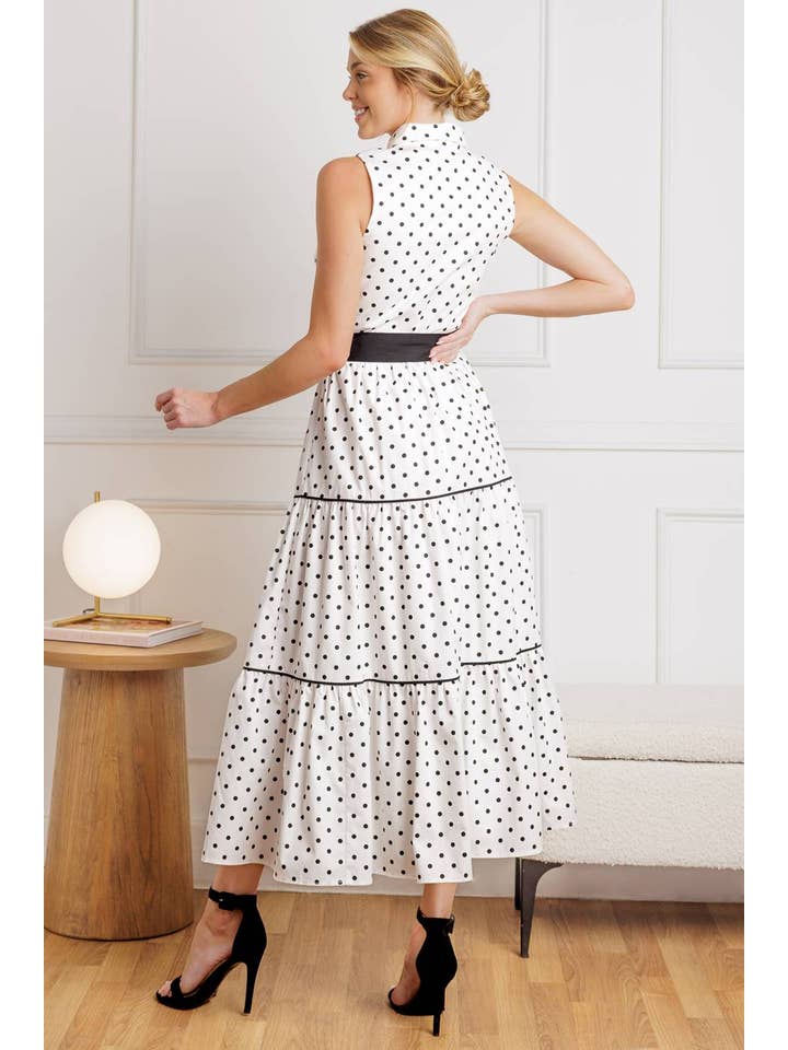 BIANCO NERO Abito midi in tessuto stampato - ID22112 in vendita all'ingrosso su Faire3