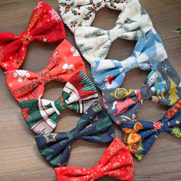 Pack of 30 Christmas Pet Bowties - Holiday Cat or Dog Bows for wholesale by CrazyCoolCat