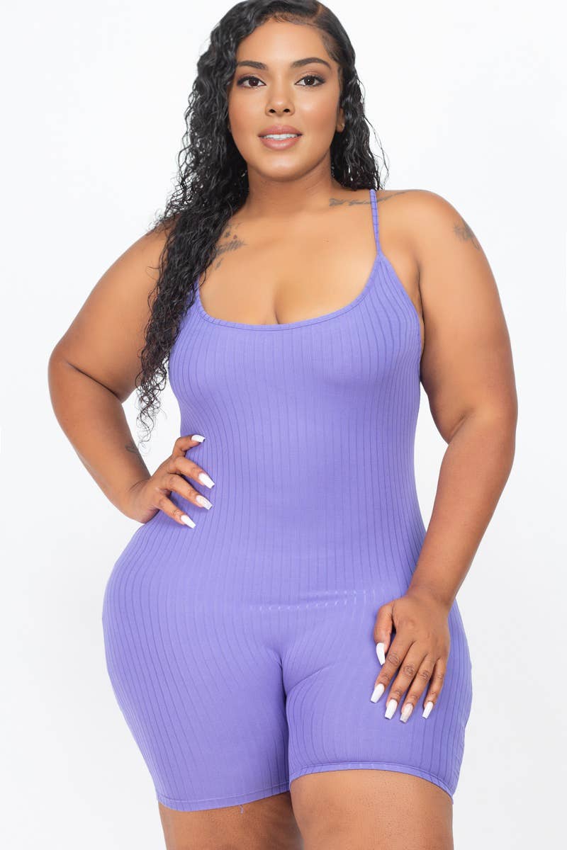 CAPELLA APPAREL - Wholesale Romper - Women's - Plus Ribbed Bodycon Romper14