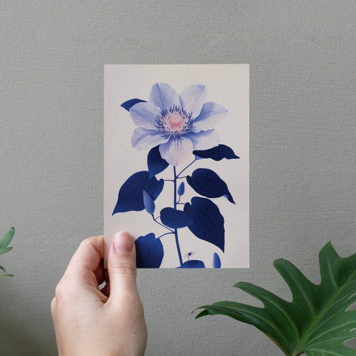 Botanopia USA - gifts , decor and cards for plant lovers - Wholesale Everyday Greeting Card - Clematis | Everyday Greeting Card | birth month flower