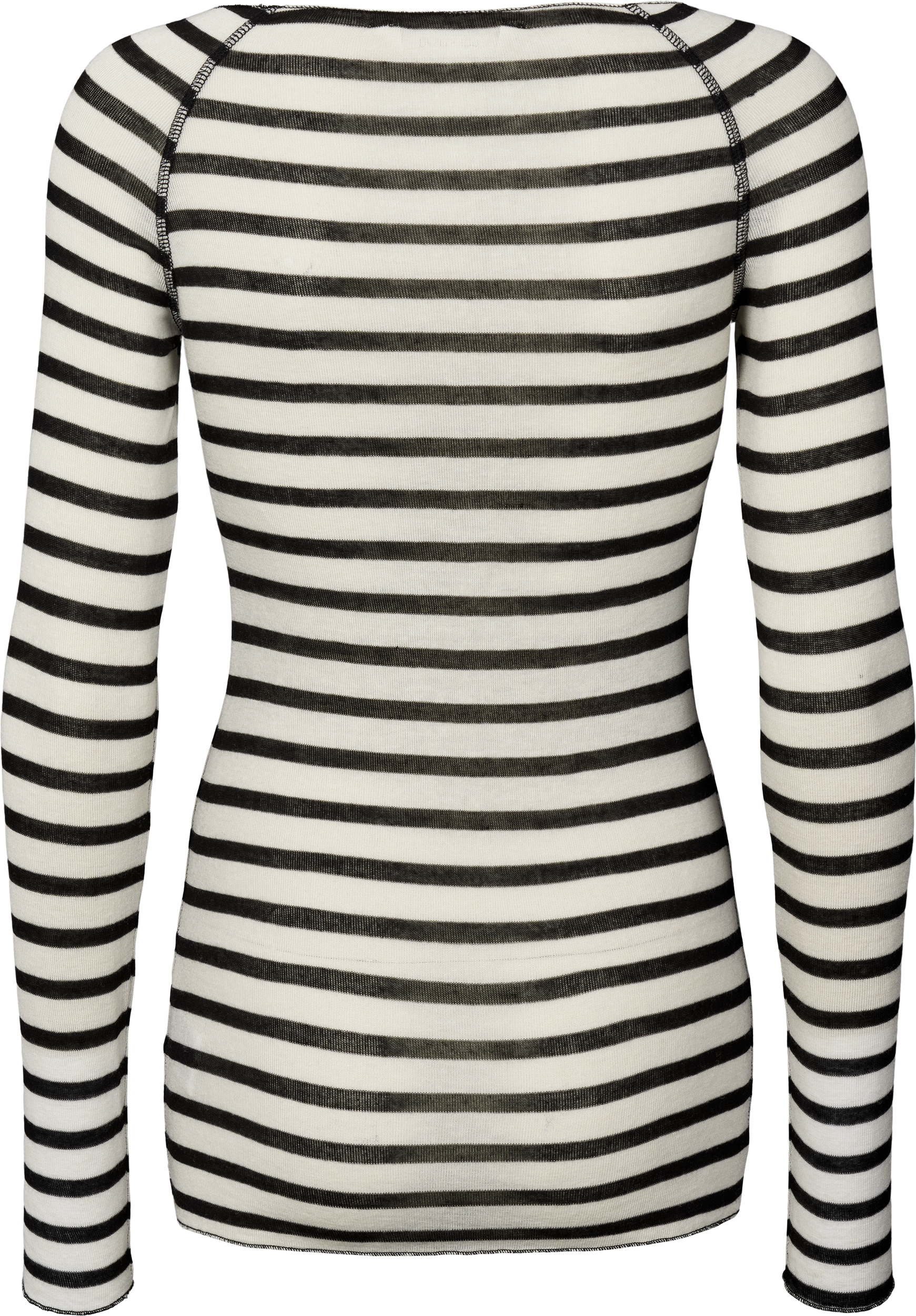 gai-lisva - Venta al por mayor Jersey corto de punto - Mujer - Camiseta de lana Amalie con rayas de marinero en ecru y negro5