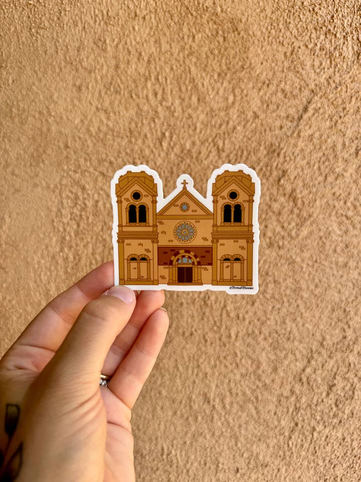 The Cathedral Sticker, Santa Fe Sticker, New Mexico Sticker for wholesale by Bernal Blooms