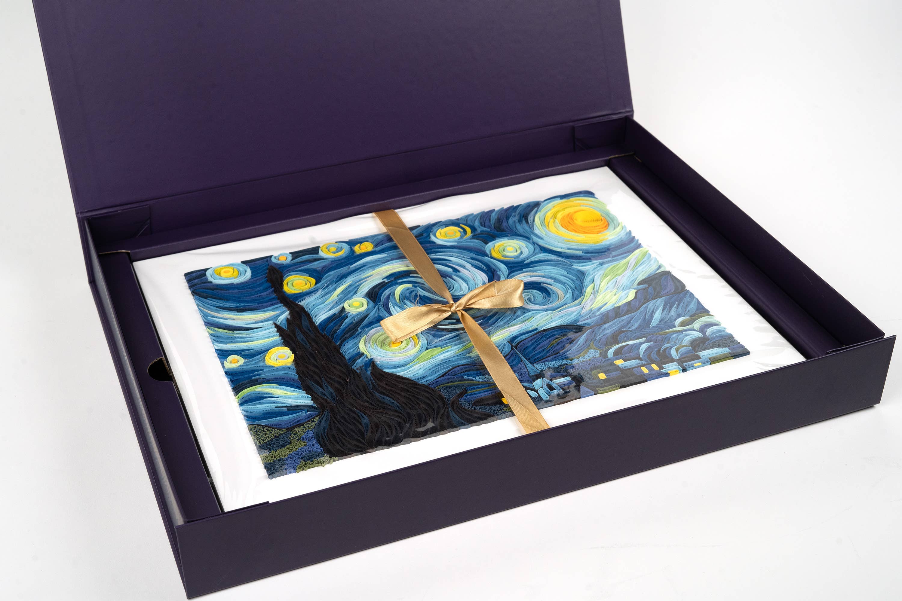 Quilling Card - Wholesale Art Print - Quilled Starry Night, Van Gogh Wall Art (15 in. X 11in)5