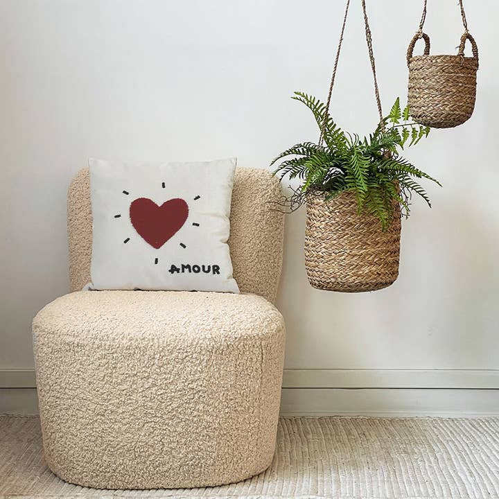 Eve armchair natural fleece W58 D73 H71cm for wholesale on Faire2