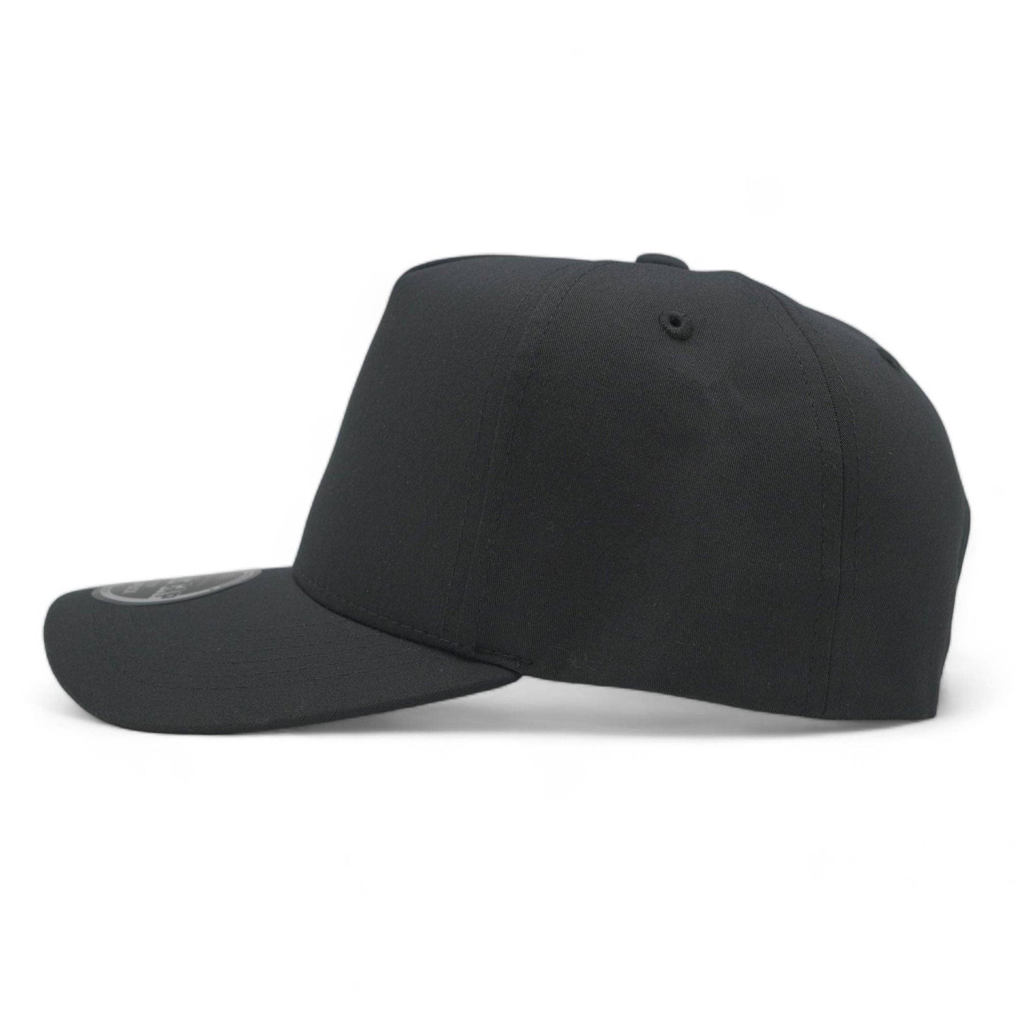 Black Blank Solid Color 5 Panels Snapback Caps for wholesale on Faire1