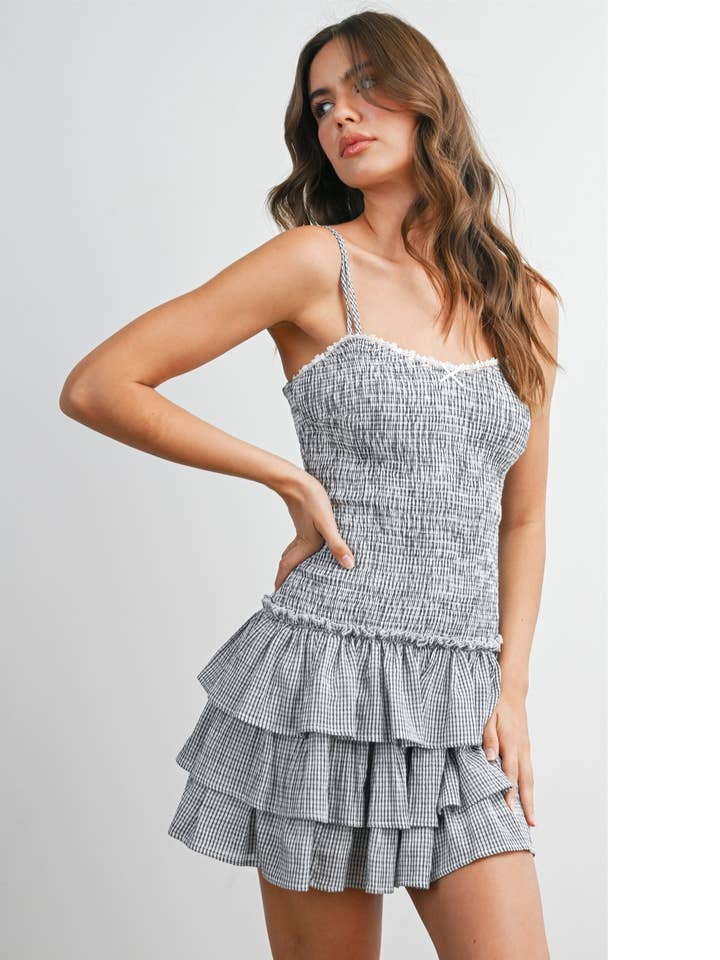 Smockad Livstycke Volangklänning i Lager - BMD8159 för wholesale av BUTTERMELON