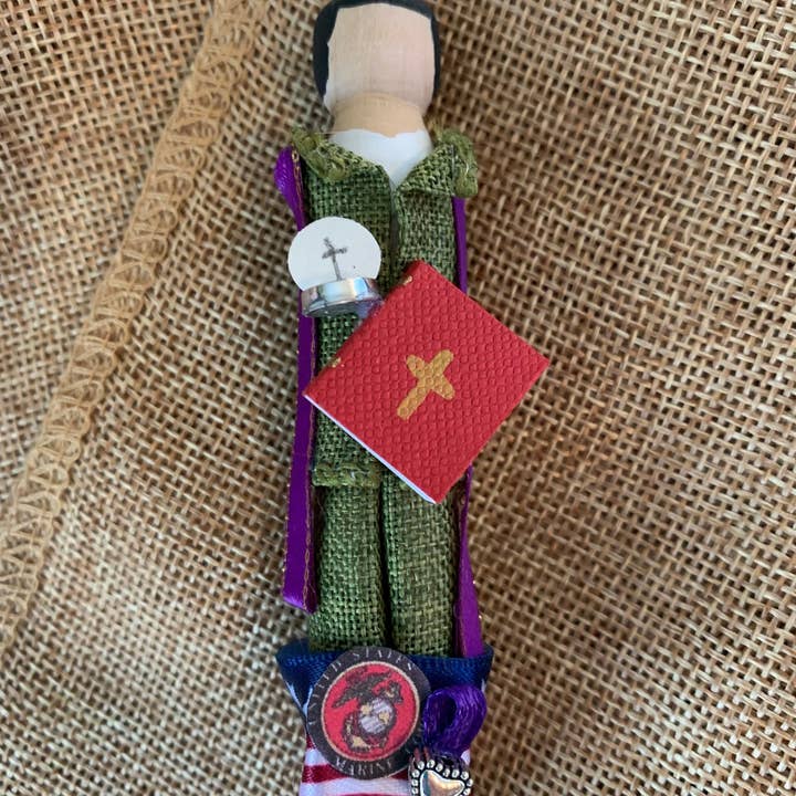 Our Saint Family - Wholesale Ornament - Servant of God Fr. Vincent Capodanno Wooden Doll Ornament3