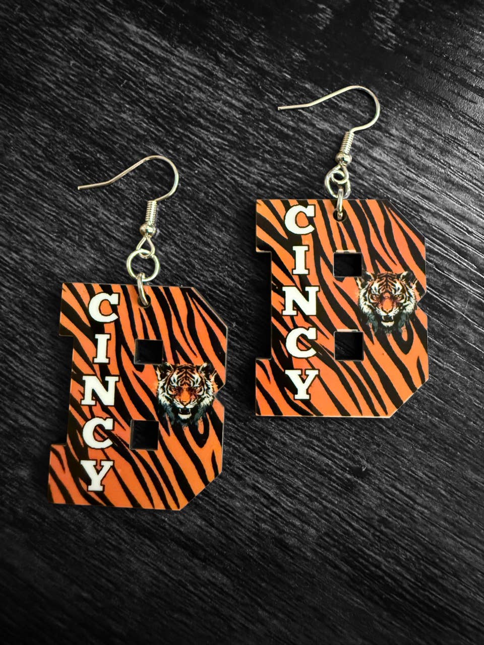 Shades Jewelry & Gifts – wholesale Dangle earrings – Cincy B Earrings, Bengals, Cincinnati Football