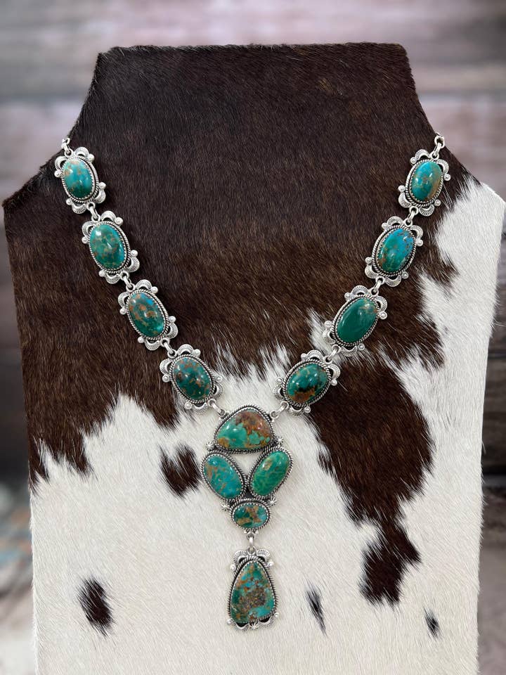 Collar Lariat Hardy Pit de Plata de Ley Hecho a Mano con Firma Nizhoni para venta al por mayor de Nizhonitradersllc