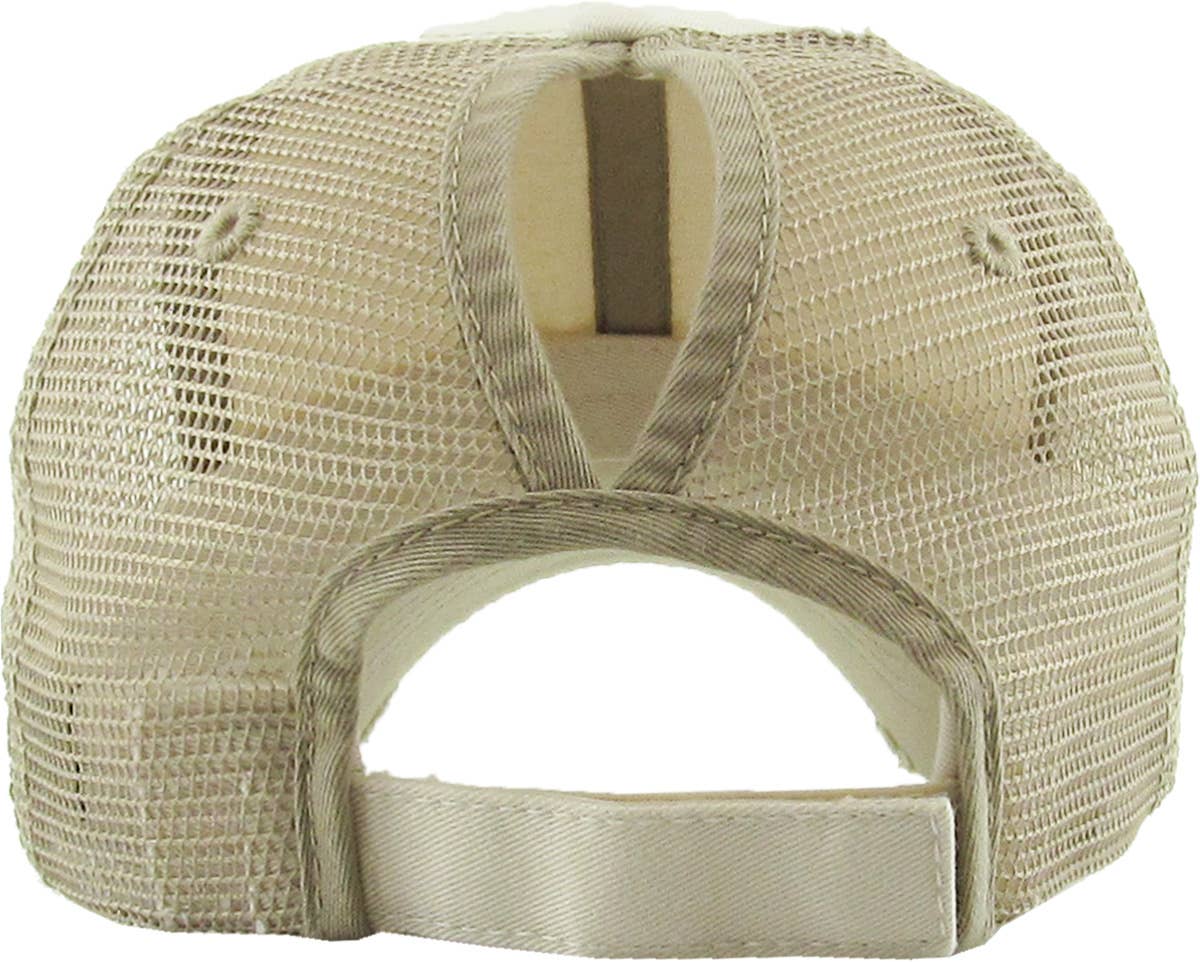 KBETHOS – Boné de beisebol - Mulher por atacado – Boné ajustável de malha com abertura para rabo de cavalo116