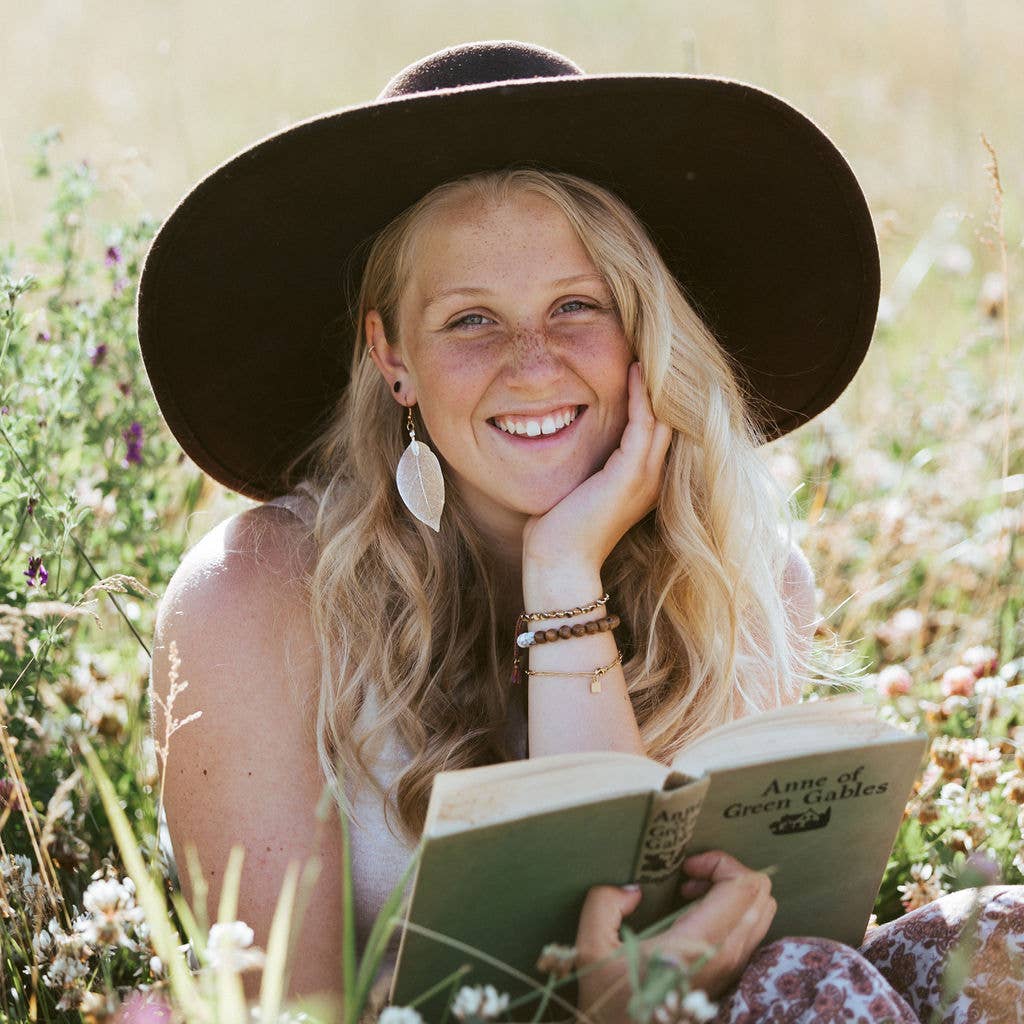 Steel & Clover – wholesale Hängande örhängen – Rose Gold Real Leaf Örhänge2