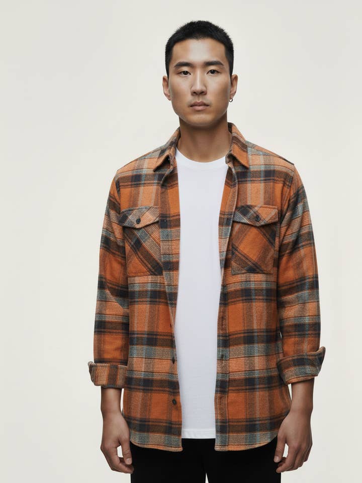 Chemise à carreaux Buffalo à manches longues en flanelle pour la vente par Hawk's Bay