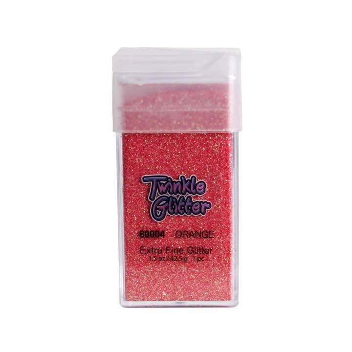 80004 - fine glitter - square bottle 1.5 oz - Orange for wholesale by Western Fashion
