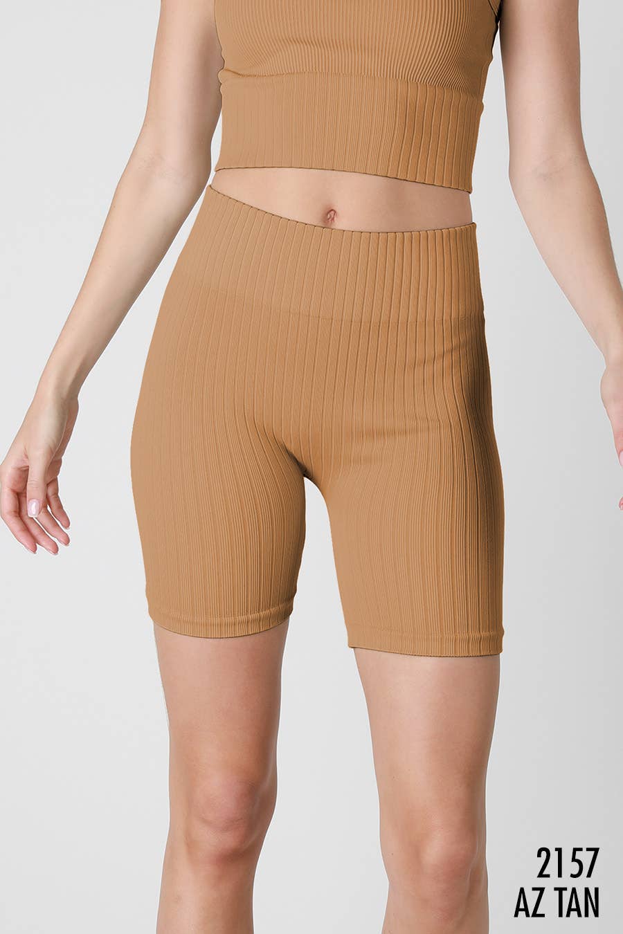 NIKIBIKI – Calções atléticos – Mulher por atacado – NB8196 - Calção Biker Ribado Larga1