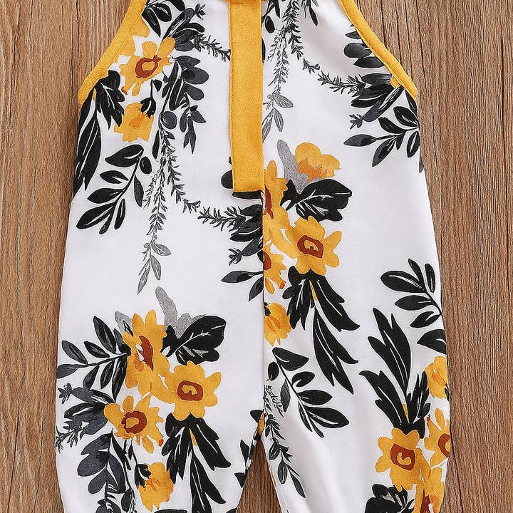 Barboteuse sans manches pour bébé à imprimé floral pour la vente par Fennco Styles