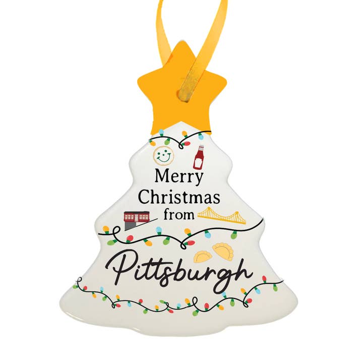 Feliz Navidad desde el adorno de árbol de Pittsburgh para venta al por mayor de Gifted Hands Gifts
