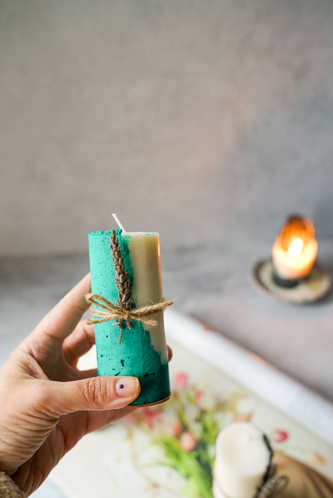 Gokican – wholesale Pillar candle – Concrete Soy Wax Candle | Natural Home Decor | Handmade Cand0