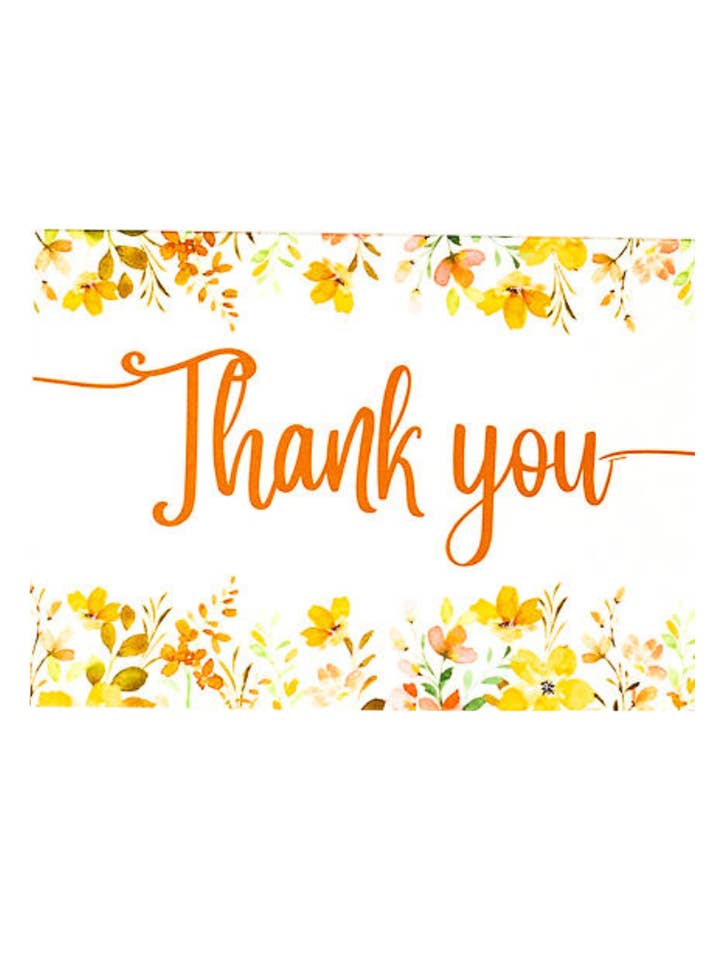 Tarjeta de Agradecimiento con Flores Cálidas - Gracias para venta al por mayor de BOSS Paper Company