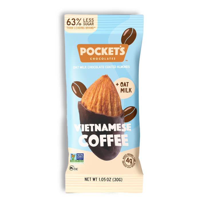 Pocket's Chocolates (Formerly Pocket Latte) - Wholesale Chocolate Covered Sweets - Vietnamese Coffee Chocolate Almonds, 1.05oz Snack Size Packs3