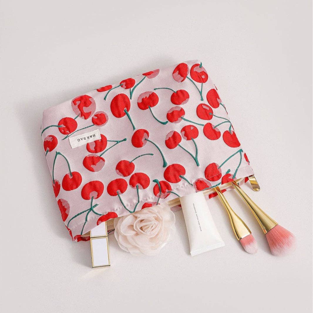 Dipped Shop - Wholesale Makeup/Cosmetic Bag - Cute Red Cherry Portable Storage Pouch DP25C5925