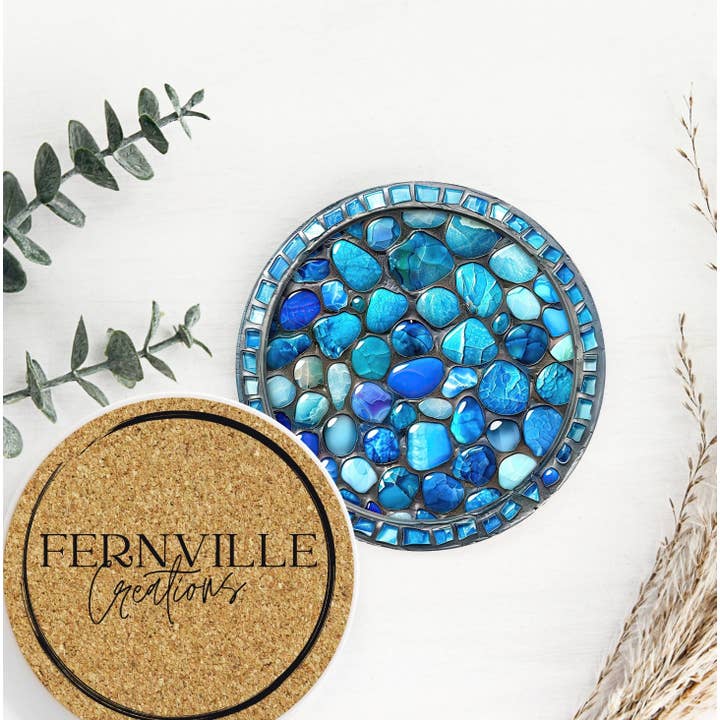 Fernville Creations - Wholesale Coasters - Ceramic Stone-Inspired Coasters with Cork Back & Smooth Top