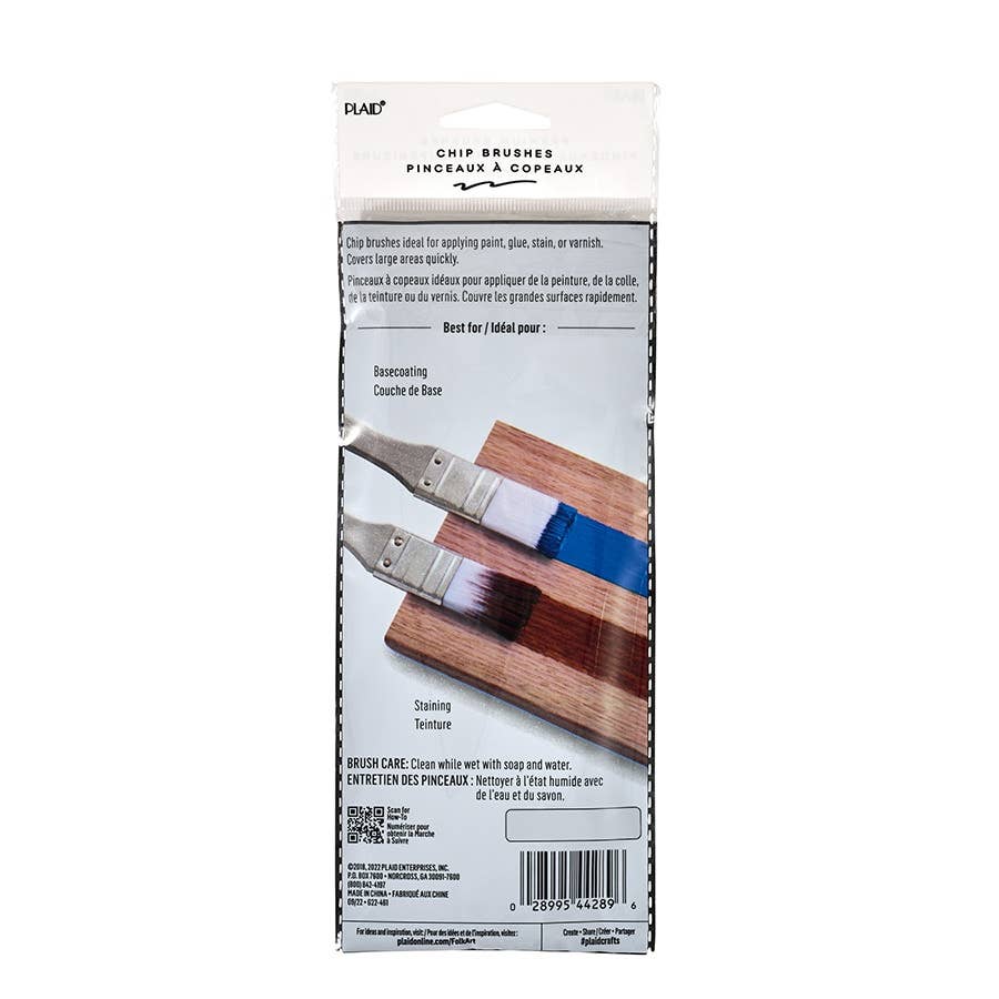 Plaid Crafts - Wholesale Paint/Wax Brush - FolkArt White Nylon Chip Brush Set 3 Piece1