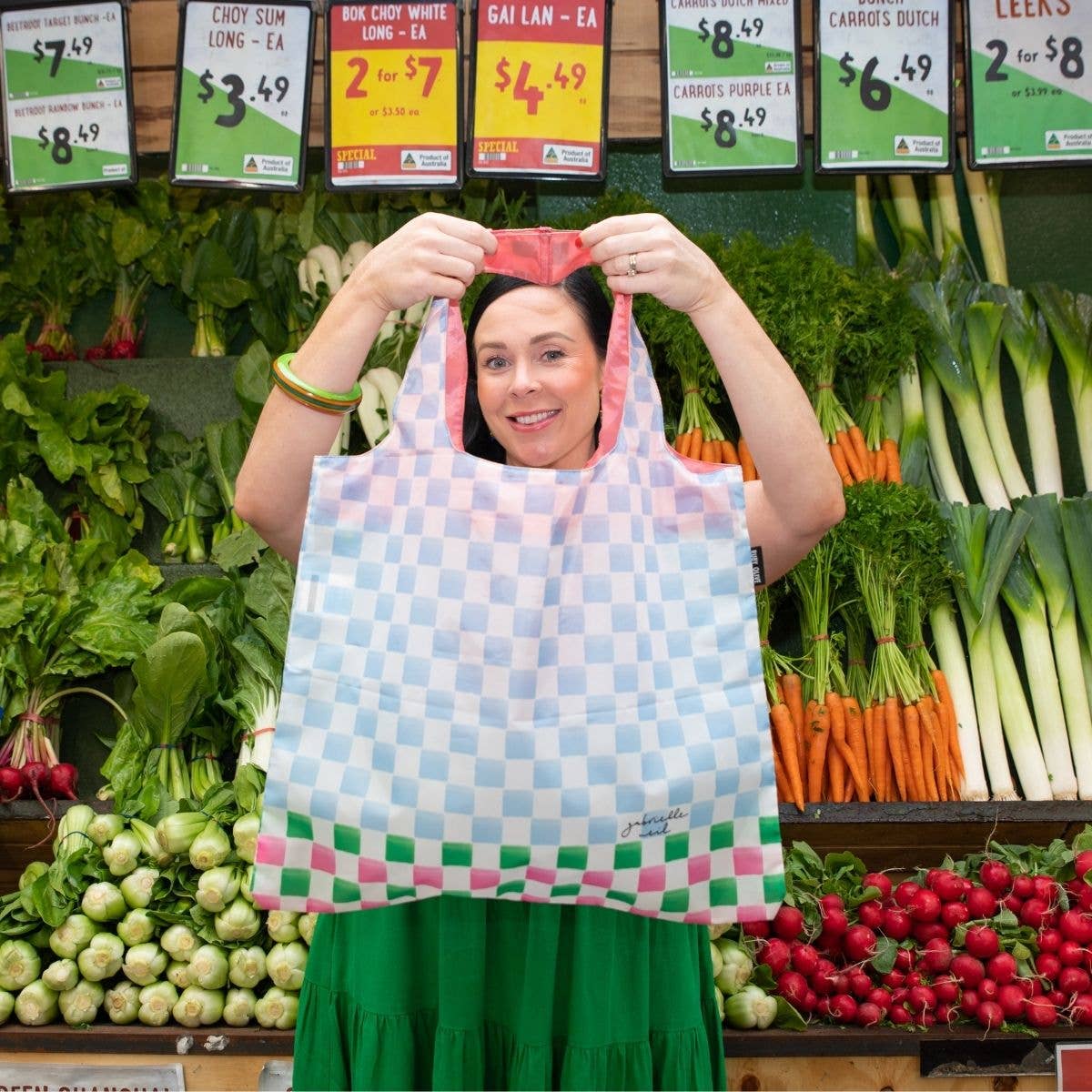 Ruby Olive Pty Ltd - Wholesale Grocery/shopping bag - Check Mate Reusable Shopping Bag1