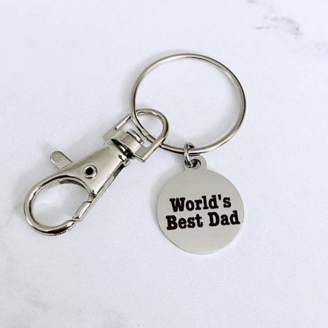 M.Ree Jewels Creative - Wholesale Keychain – Men's - Worlds Best Dad Keychain Fathers Day Keyring Stainless Steel