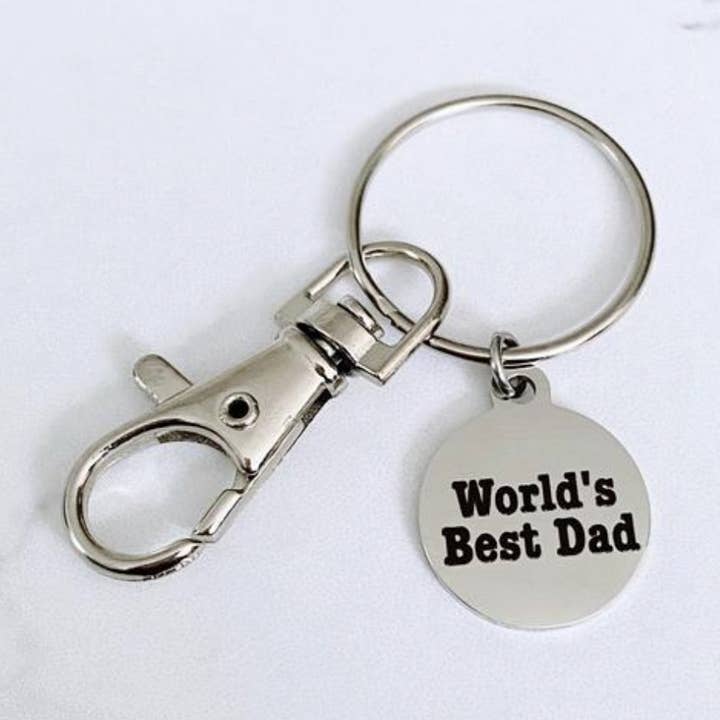 M.Ree Jewels Creative - Wholesale Keychain – Men's - Worlds Best Dad Keychain Fathers Day Keyring Stainless Steel0