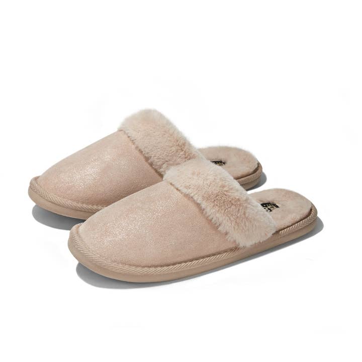 Break&Walk – Engroshandel Slippers - Dame – Metallisk gyldent lys hjemmesko1