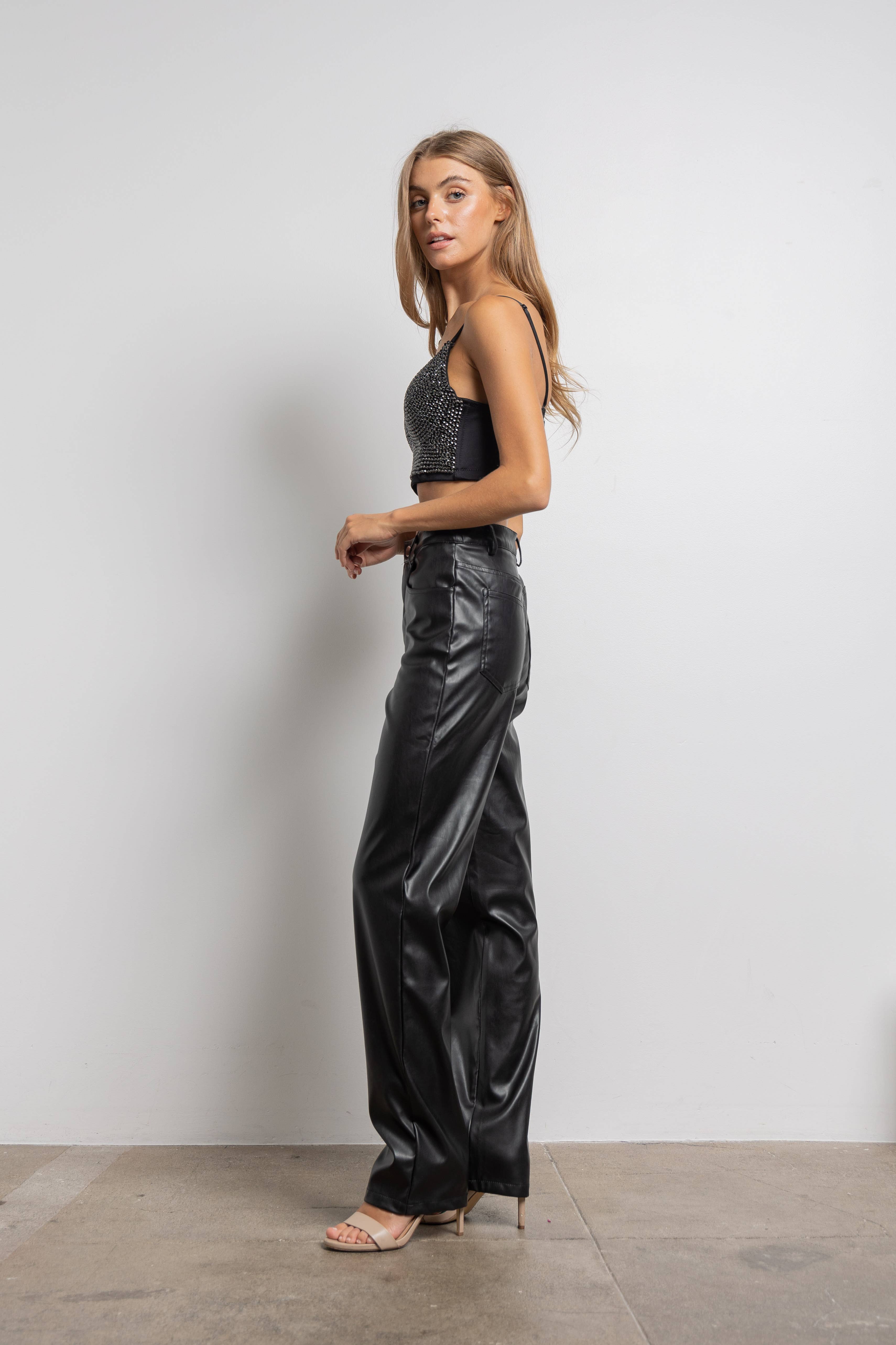 Zwart/zwart IC2472 Versierde bustiertop voor groothandel op Faire3