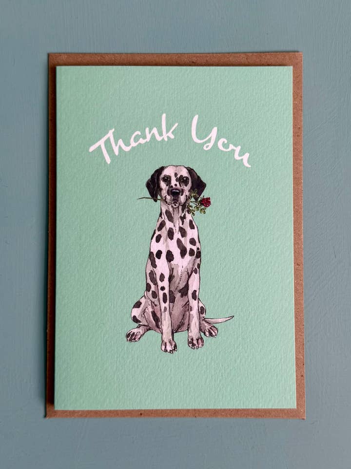 Thank You - Dalmatian with Rose for wholesale by Ted 'n' Tails