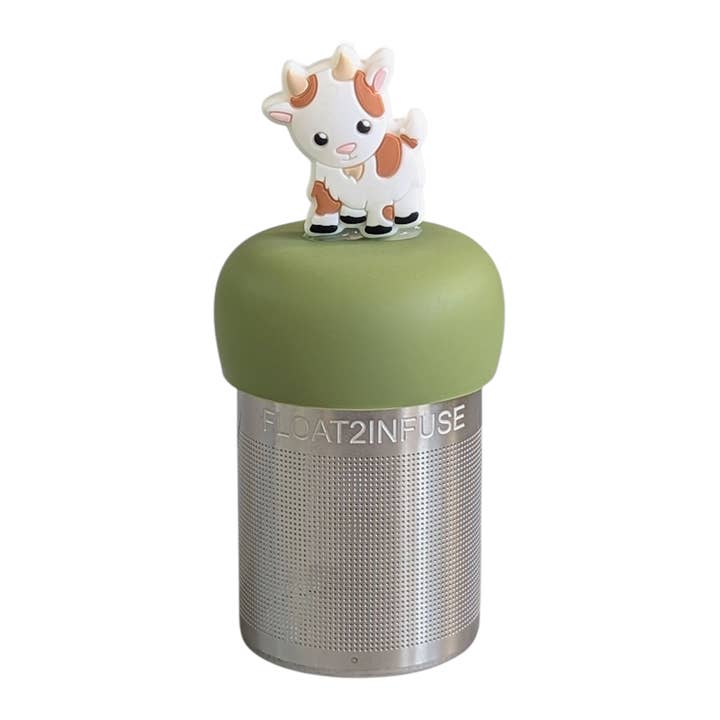 Baby Goat | Floating Tea Steeper | Green Base | White Goat for wholesale by Float2infuse Tea Infuser