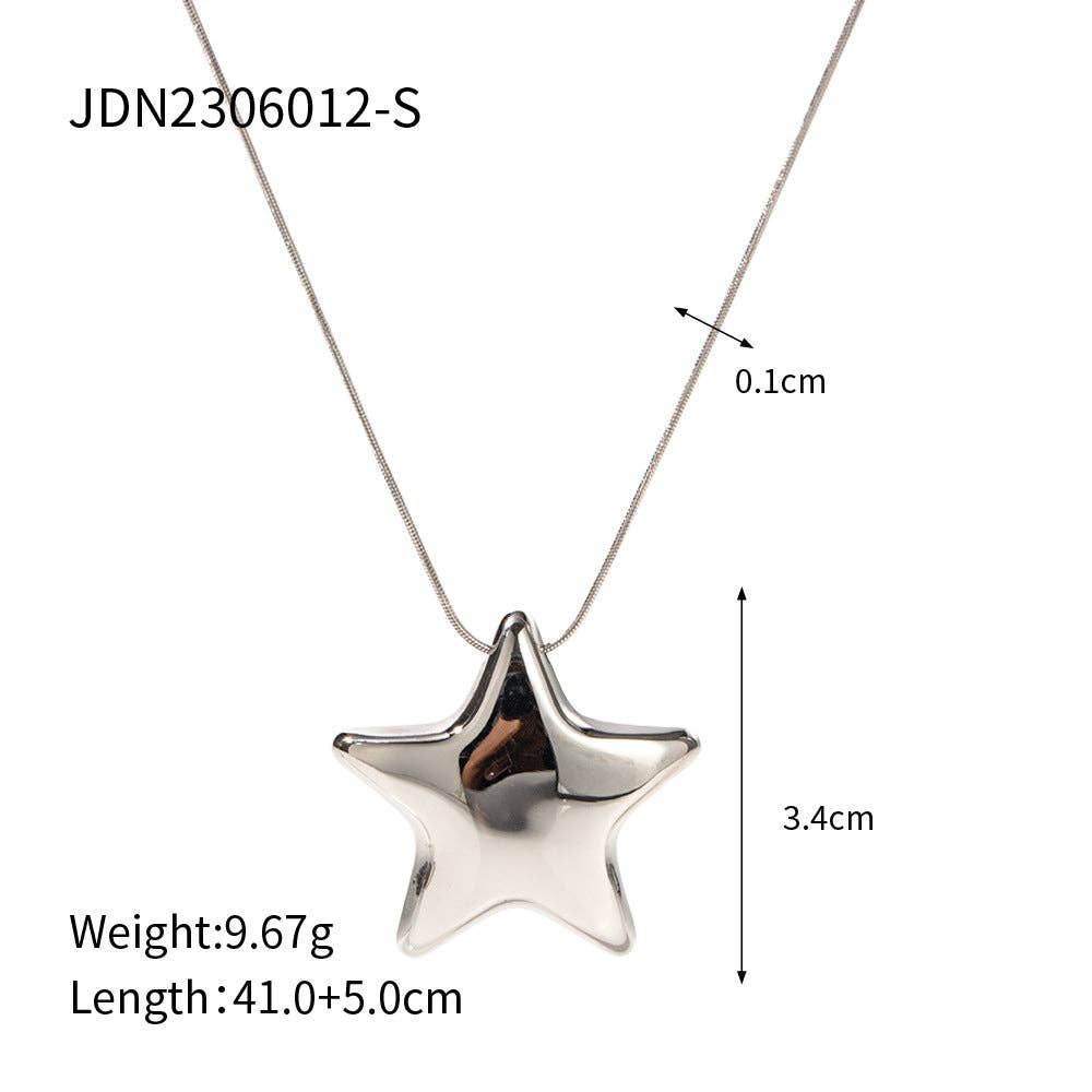 Dipped Shop - Wholesale Pendant/Charm Necklace - Star Titanium Pendant Necklace DPJN471