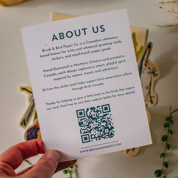 Brush + Bird Paper Co. - Wholesale Phone & Laptop Stickers - Bird Sticker Pack | Set of 5 Waterproof Vinyl Sticker Decals2