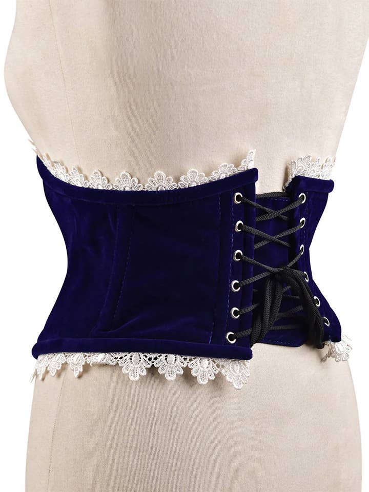 NAVY BLUE Steel-Boned Women’s Velvet Corset – Waist Cincher for wholesale on Faire2