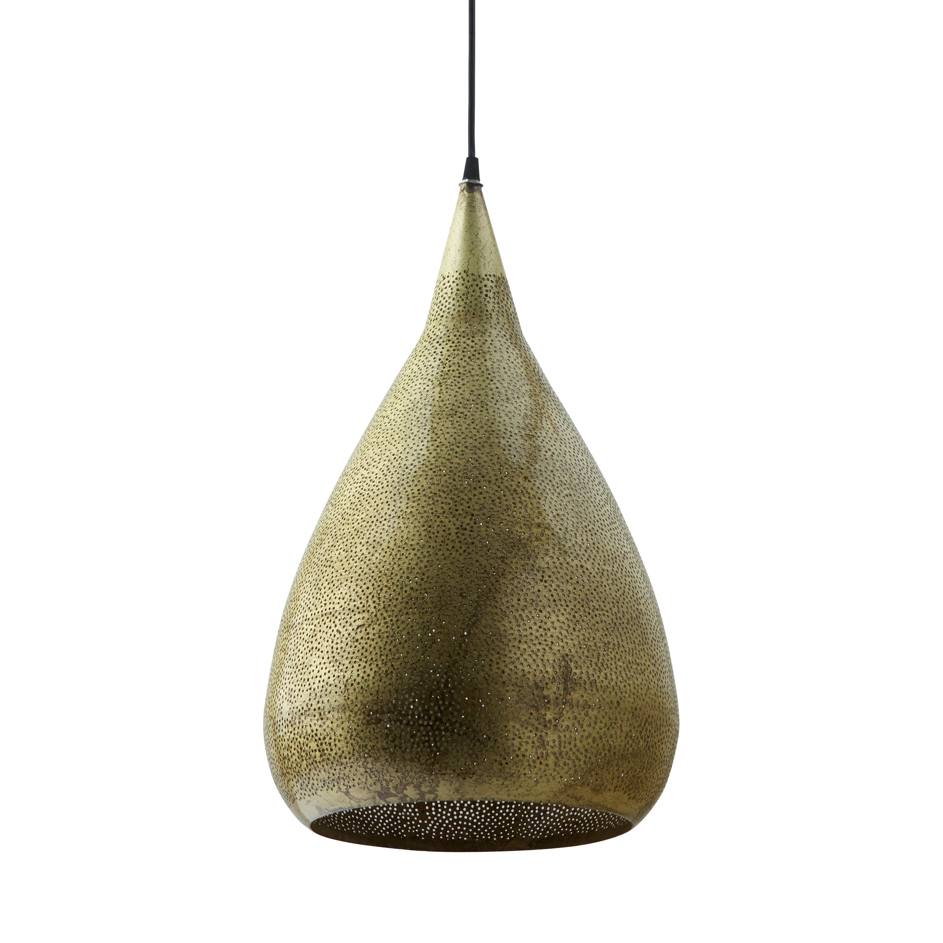 River of Goods - Wholesale Chandelier/Hanging Light - 13"W Antique Gold Punched Metal Adjustable Pendant Lamp10