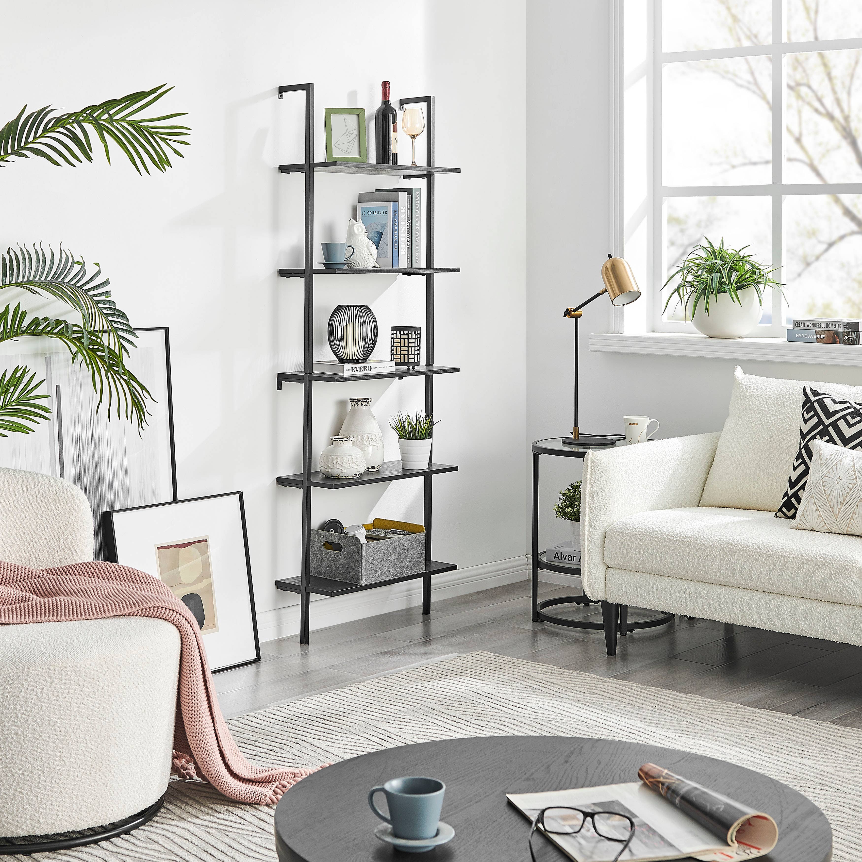 Danya B - Vendita all'ingrosso Mensole da parete - Danya B Everett Scaffale a Parete Moderno a Scala Aperta a 5 Ripiani11