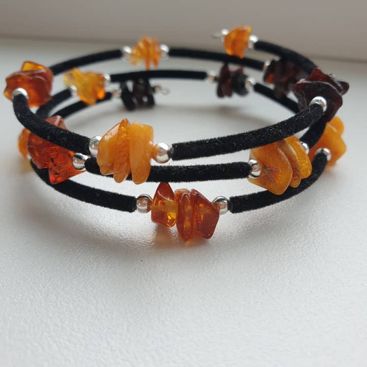 Amber bracelet Adult Rough gemstine beaded bracelet Crystal for wholesale by AmberLithuania