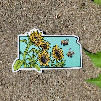 Messner Bee Farm - Wholesale Sticker - Kansas State Flower and State Insect Sticker - Vinyl