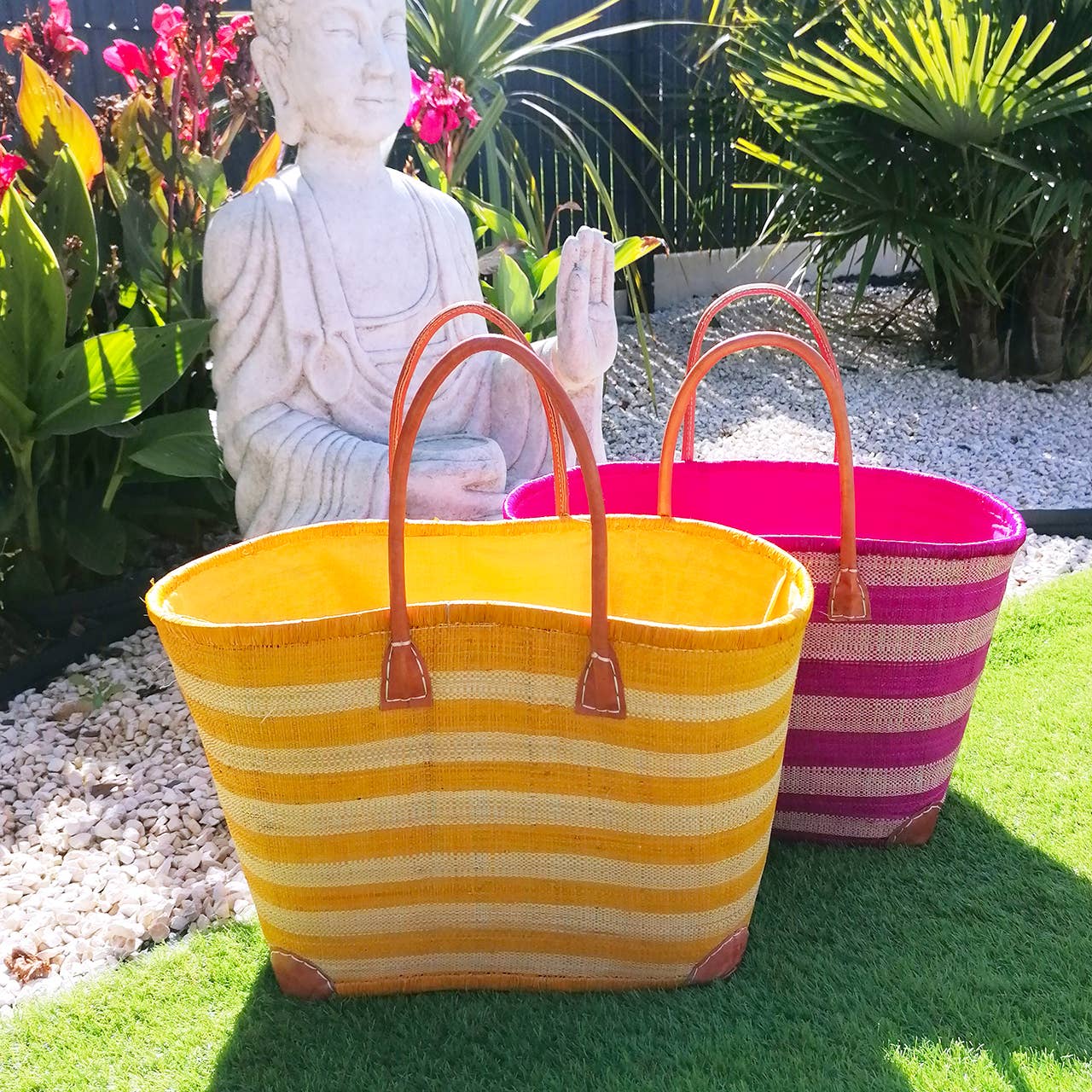 Le comptoir de la plage - Wholesale Beach Bag - "Ambanja" bags Size GM with pouch, assorted pieces7