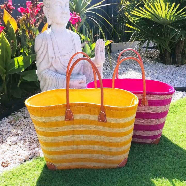 Le comptoir de la plage - Wholesale Beach Bag - "Ambanja" bags Size GM with pouch, assorted pieces7