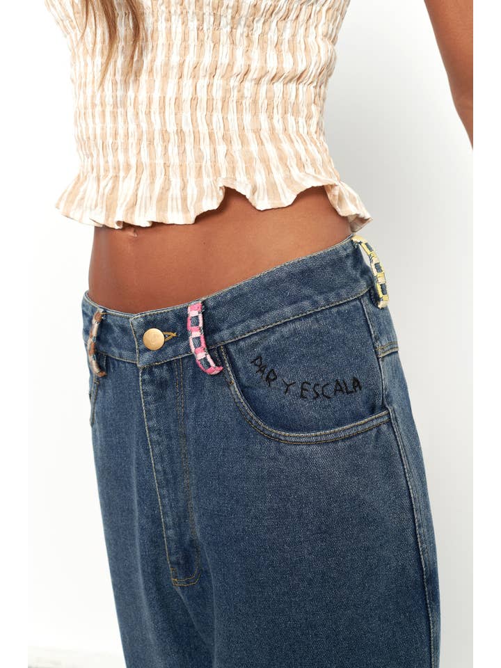 PAR&ESCALA - Vendita all'ingrosso Pantalone - Donna - Pantaloni di denim Dona a vestibilità larga1