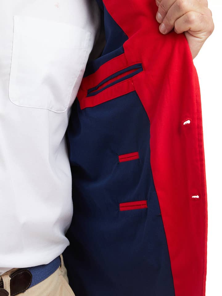 Spinnaker Blazer Bright Red with Christmas Trees for wholesale on Faire3