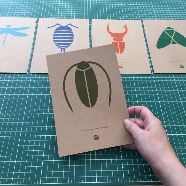 VrijFormaat - Wholesale Art print - riso prints - set of 5 colorful Bugs / insect prints - A53