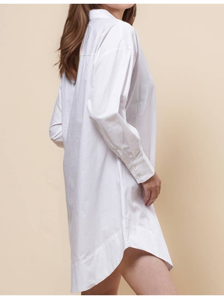 Sweetkama - Wholesale Dress – Women's - Ladies Turndown Collar Botton Down Mini Shirt Dress SKD48061