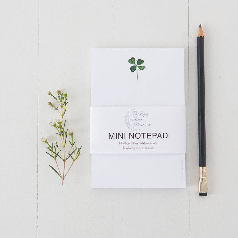 Finding Silver Pennies - Wholesale Notepad - Four Leaf Clover Mini Notepad | St. Patrick's Day1