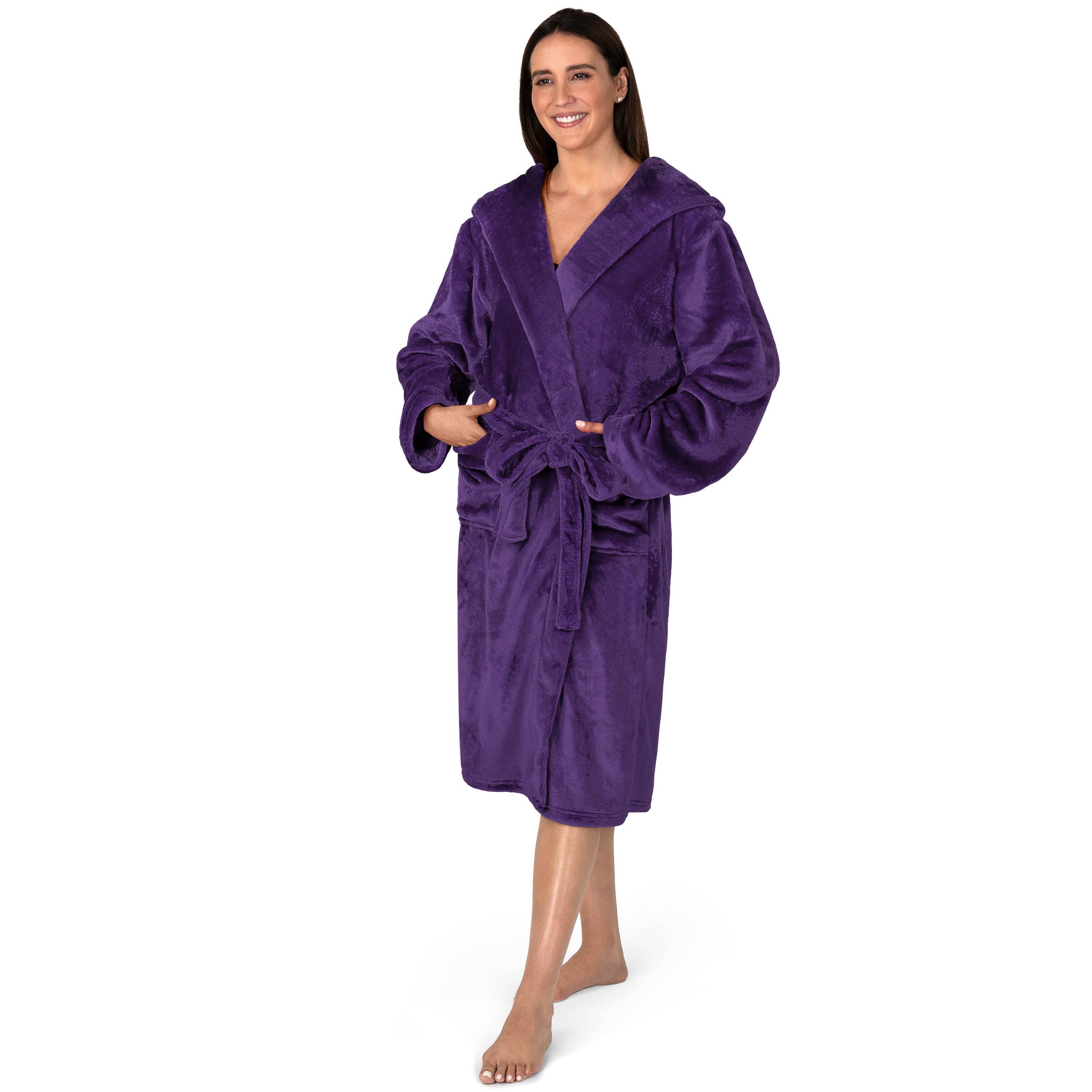 Pavilia - Wholesale Robe - Women's - Women's Classic Fleece Robe with Hood45